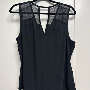 Banana Republic Black Sleeveless Top with Lace Detail